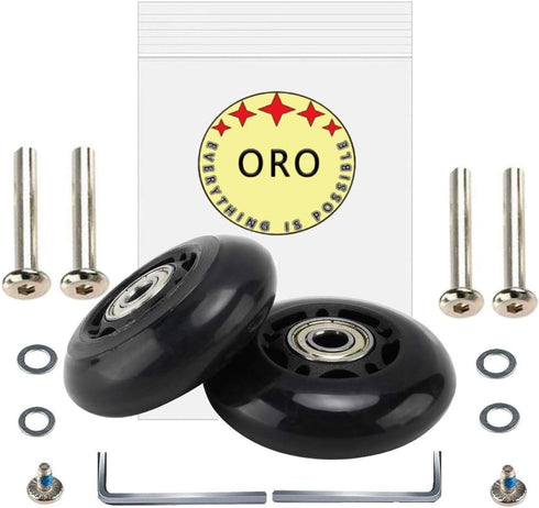 ORO 1 Pair Luggage Wheels Replacement 60mm Case Wheels with 8mm(0.31") Bearings Wheels for Suitcase and Inline Outdoor Skate and Caster Board (60 ...